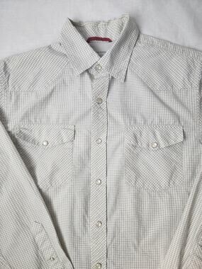 Banana Republic Men's Slim Fit M Medium Pearl Snap Checkered Western Shirt